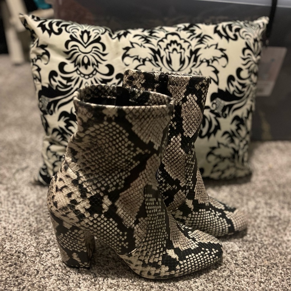 Snake Skin Boot Heels